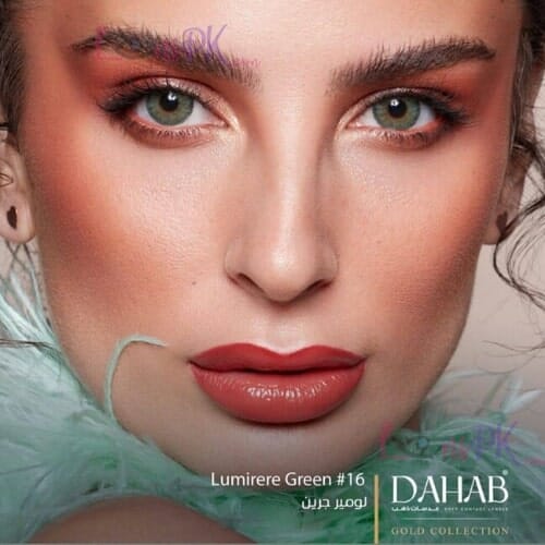 Buy dahab lumirere green contact lenses in pakistan – gold collection - lenspk. Com