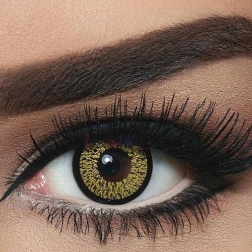 Bella highlight gold contact lenses
